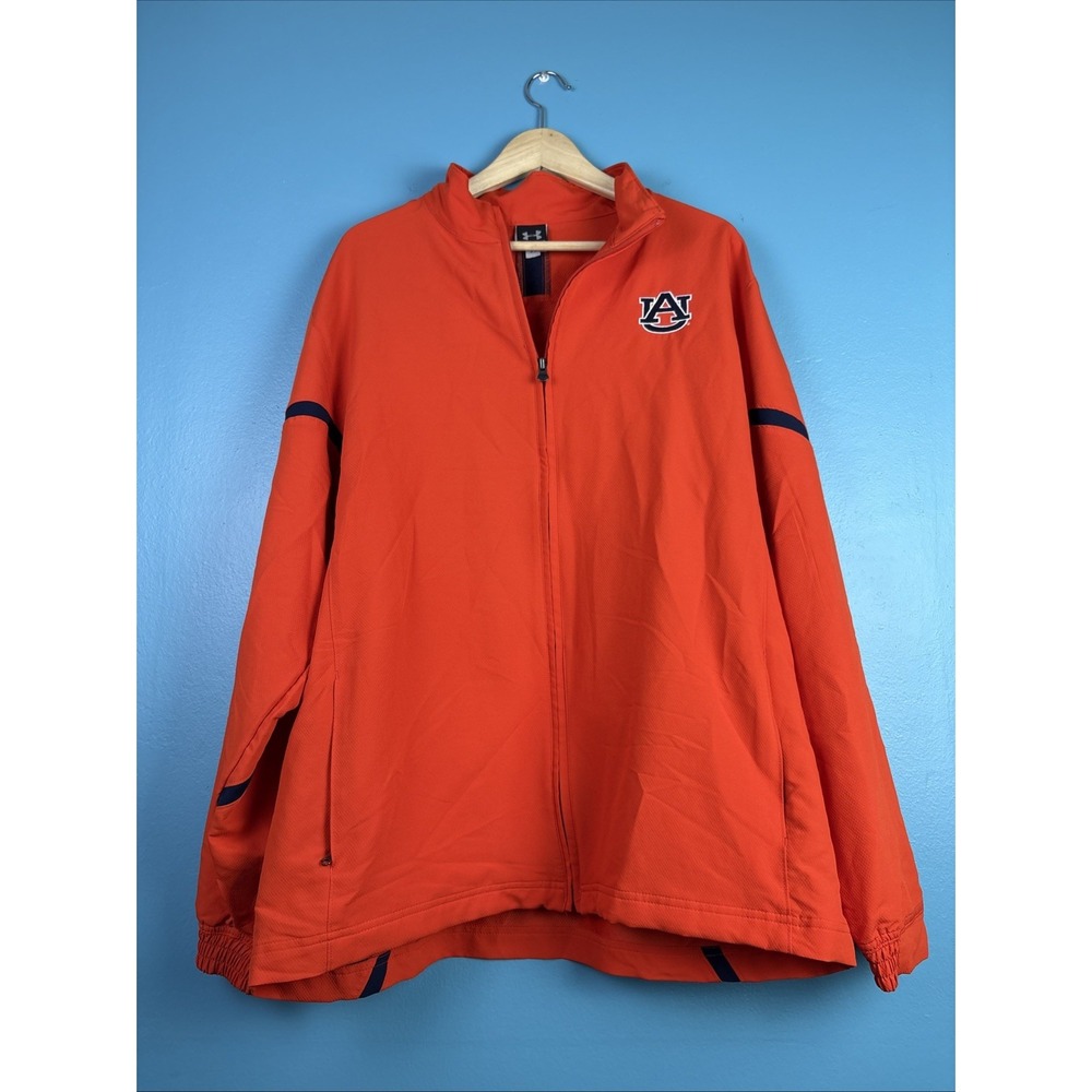 Auburn University Tigers Full Zip Jacket Orange Under Armor XL Long Sleeve
